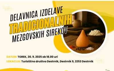 Vabilo na delavnico za odrasle: Izdelava tradicionalnih mezgovskih sirekov v Destrniku