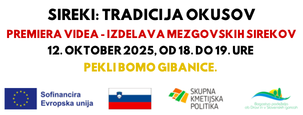 Vabilo: zaključna prireditev projekta Sireki: tradicija okusov